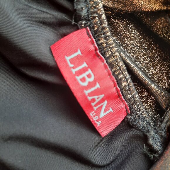 Y2K Babydoll Halter Top Bronze Glitter Metallic XL Party Cocktail Going Out Top - Picture 9 of 9